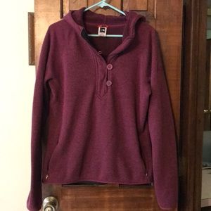 North face 3/4 button up hoodie